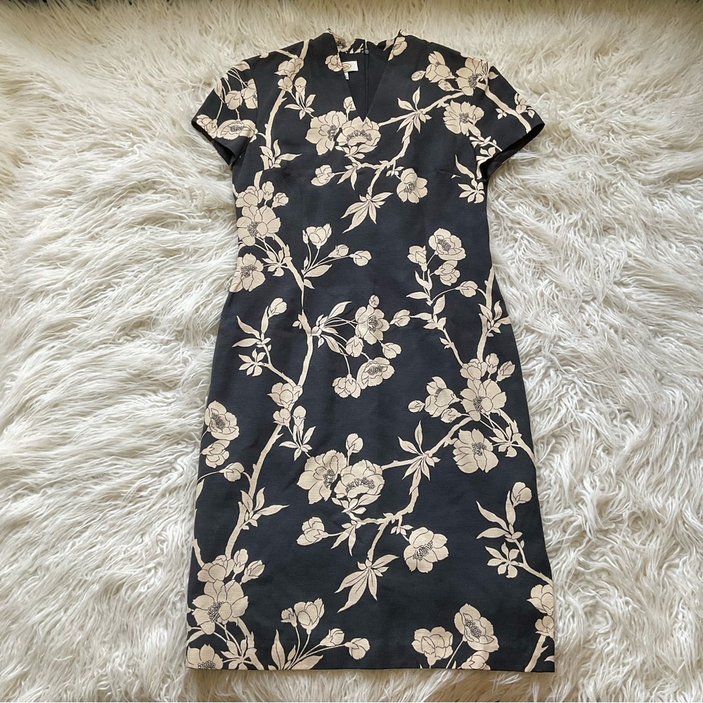 Vintage Talbots Silk Floral Sheath Dress